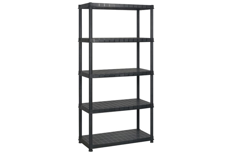 Förvaringshylla 5 hyllor svart 183x45,7x185 cm plast - Svart - Vägghylla - Väggförvaring