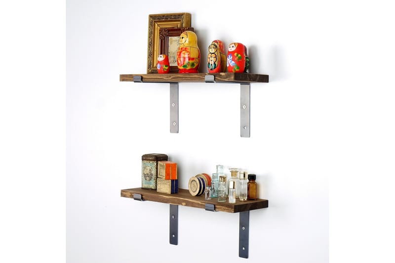 Fercho Vägghylla 40 cm - Svart/Valnöt - Förvaring - Hylla - Vägghylla