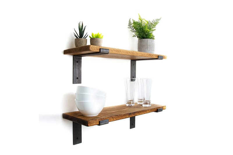 Fercho Vägghylla 40 cm - Svart/Valnöt - Förvaring - Hylla - Vägghylla