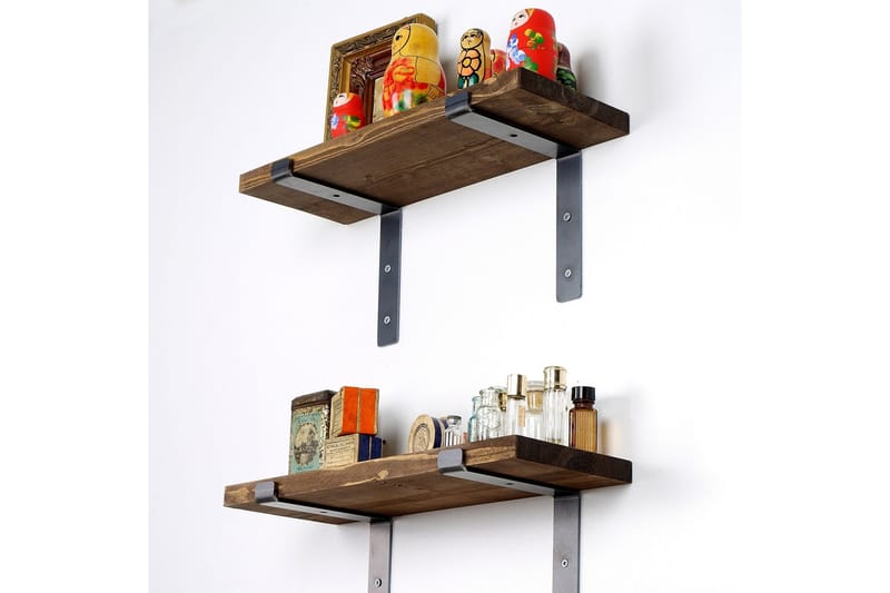 Fercho Vägghylla 40 cm - Svart/Valnöt - Förvaring - Hylla - Vägghylla