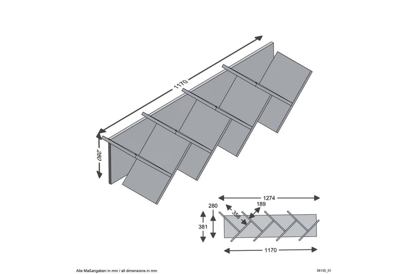FMD Vägghylla geometrisk ek och svart - Flerfärgad - Väggförvaring - Vägghylla