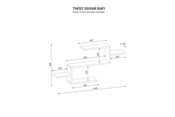 Furny Home Sängbord Dekor - Vit - Förvaring - Hylla - Vägghylla
