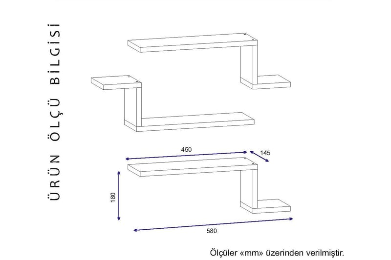 Furny Home Vägghylla 58 cm - Vit - Förvaring - Hylla - Vägghylla