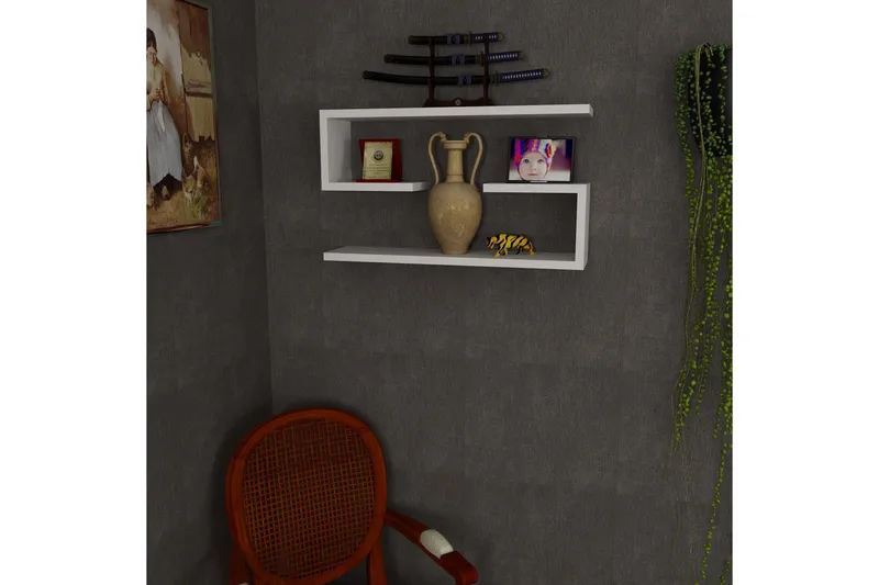 Furny Home Vägghylla 60 cm - Vit - Förvaring - Hylla - Vägghylla