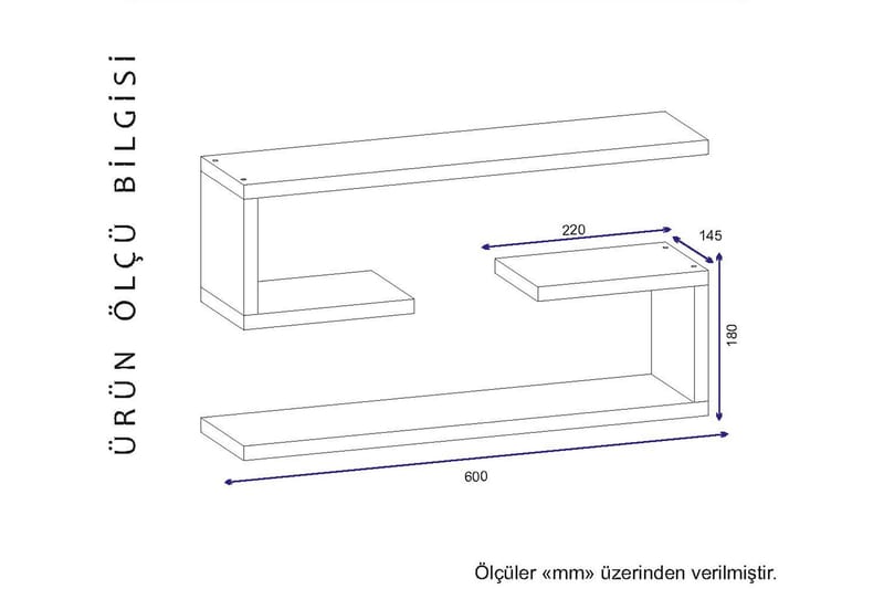 Furny Home Vägghylla 60 cm - Vit - Förvaring - Hylla - Vägghylla