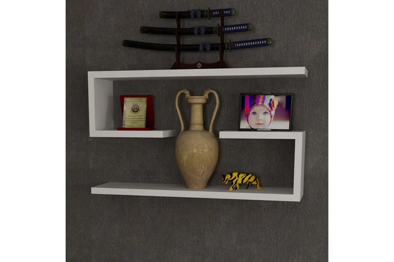 Furny Home Vägghylla 60 cm - Vit - Förvaring - Hylla - Vägghylla