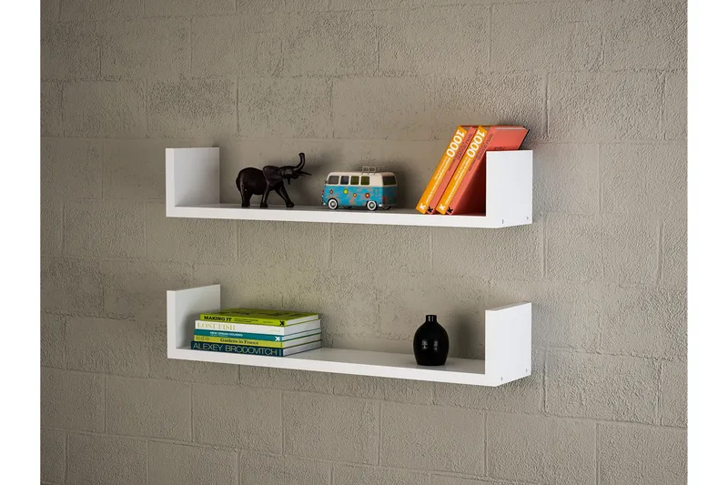 Furny Home Vägghylla 63 cm - Vit - Förvaring - Hylla - Vägghylla