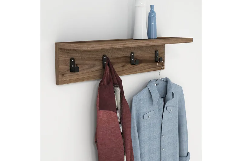 Gersby Vägghylla 60 cm - Brun - Förvaring - Klädförvaring - Klädhängare - Krokar