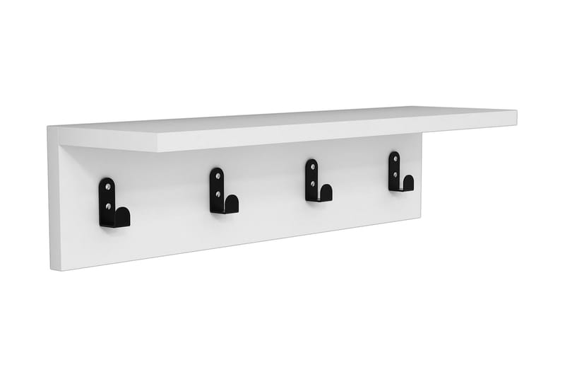 Gersby Vägghylla 60 cm - Vit - Förvaring - Klädförvaring - Klädhängare - Krokar