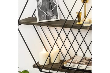 Gullugso Vägghylla 15x60 cm 2-pack - Svart/Valnöt - Förvaring - Hylla - Vägghylla