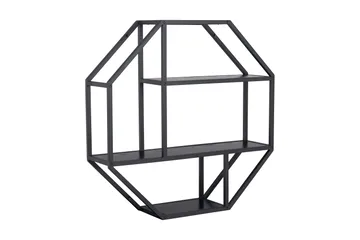 Hasslevik Vägghylla 77x20 cm 4 Hyllor - Svart/Matt Svart - Förvaring - Hylla - Vägghylla