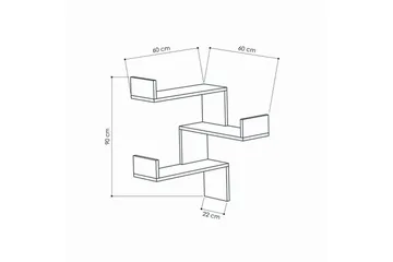 Homitis Vägghylla 60 cm i Målat Trä - Vit - Förvaring - Hylla - Vägghylla
