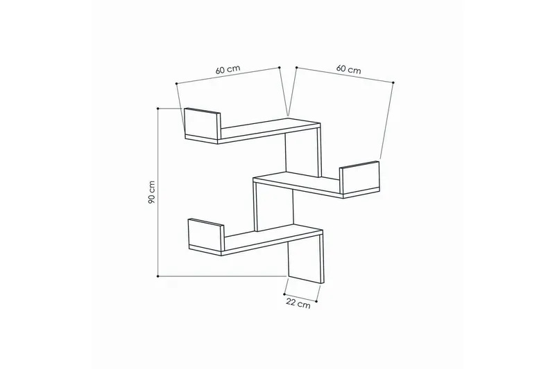 Homitis Vägghylla - Ek - Förvaring - Hylla - Vägghylla