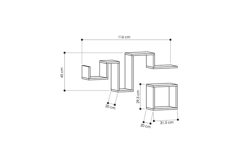 Homitis Vägghylla - Ek - Förvaring - Hylla - Vägghylla