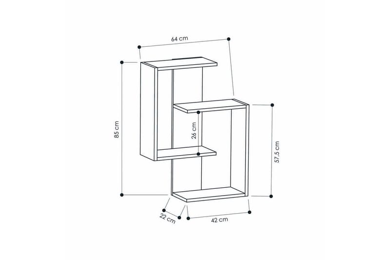 Homitis Vägghylla - Grå/Mörk Ek - Förvaring - Hylla - Vägghylla