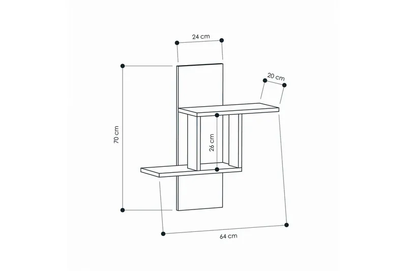 Homitis Vägghylla - Mörkgrå - Förvaring - Hylla - Vägghylla