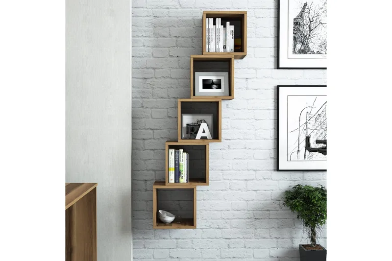 Hovdane Vägghylla 30 cm, Brun