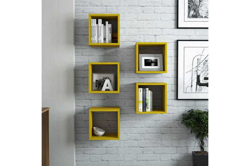 Hovdane Vägghylla 30 cm, Gul