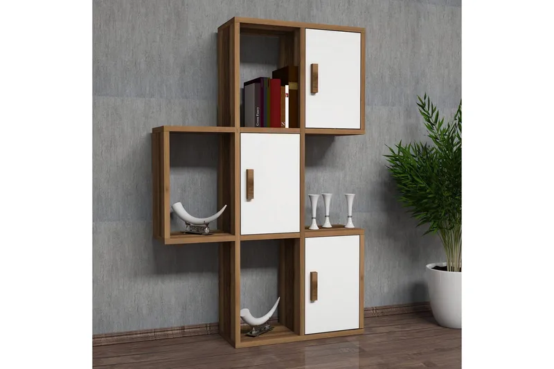 Hovdane Vägghylla 75 cm, Brun/Vit