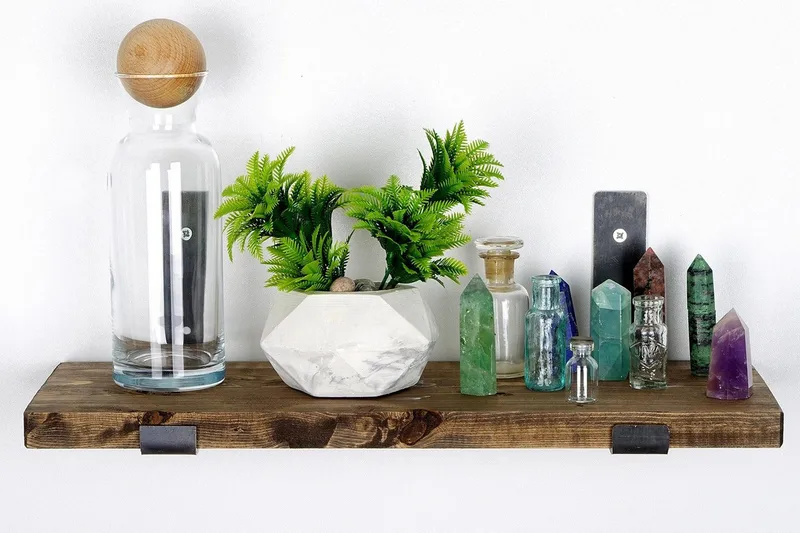 Hueter Vägghylla 40 cm - Svart/Valnöt - Förvaring - Hylla - Vägghylla