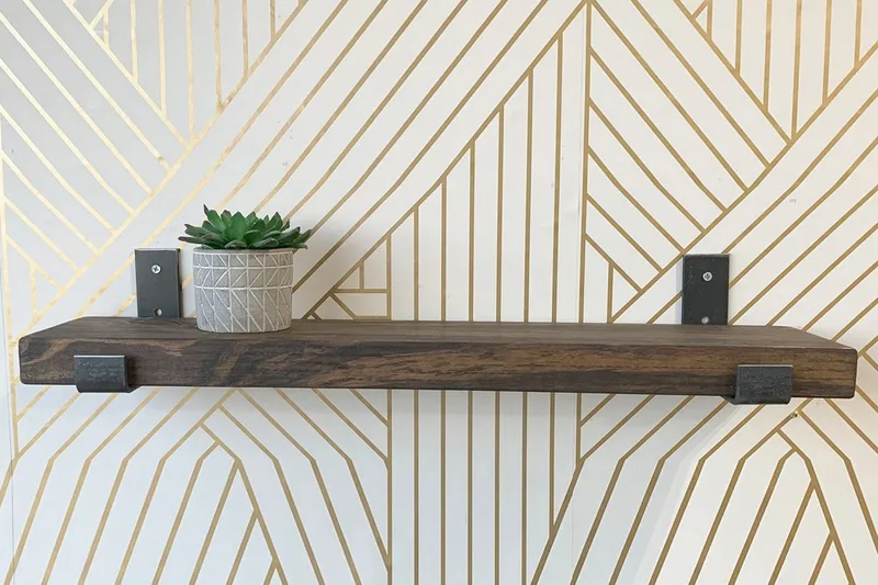 Hueter Vägghylla 40 cm - Svart/Valnöt - Förvaring - Hylla - Vägghylla