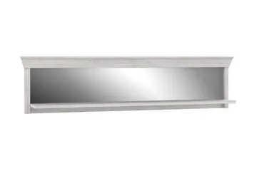 Hurlston vägghylla med Spegel 121 cm - Vit - Förvaring - Hylla - Vägghylla