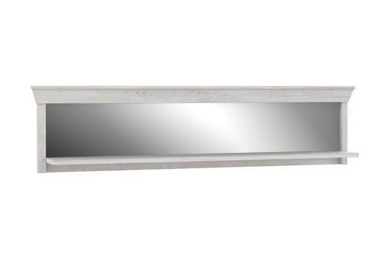 Hurlston vägghylla med Spegel 121 cm, Vit