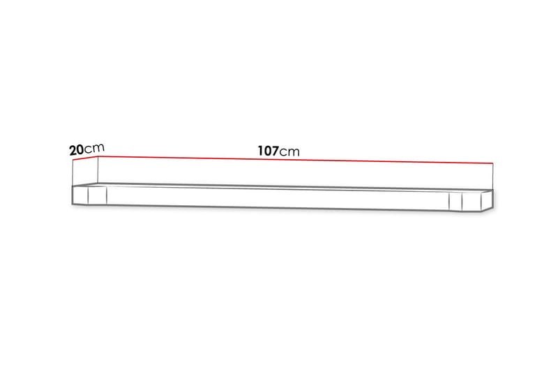 Hylla Dallas 107x4,8x20 cm - Beige/Vit - Vägghylla - Väggförvaring
