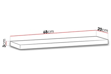 Hylla Idelle 20x68 cm - Svart - Förvaring - Hylla - Vägghylla