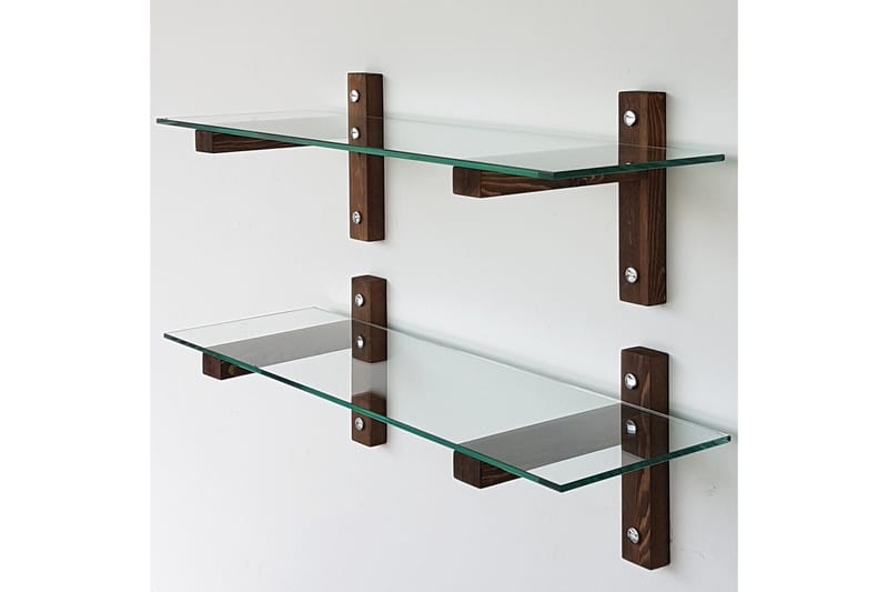 Ilano Vägghylla 85 cm - Brun/Glas - Förvaring - Hylla - Vägghylla