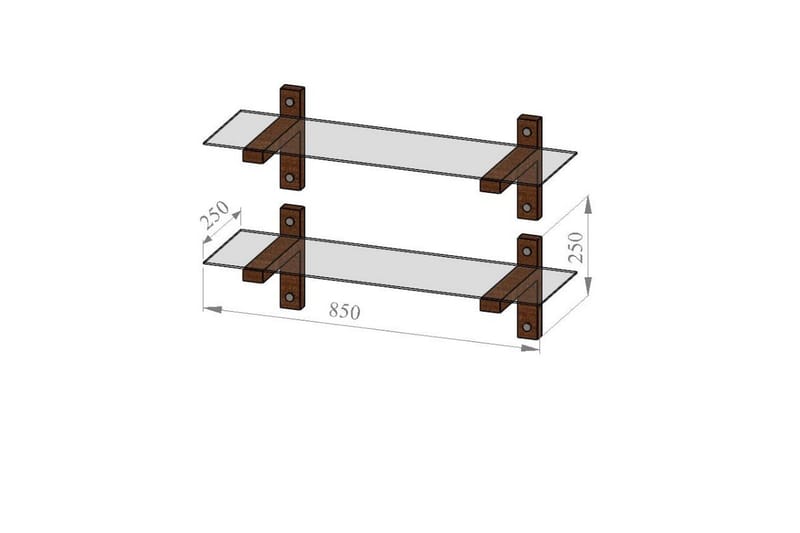 Ilano Vägghylla 85 cm - Brun/Glas - Förvaring - Hylla - Vägghylla
