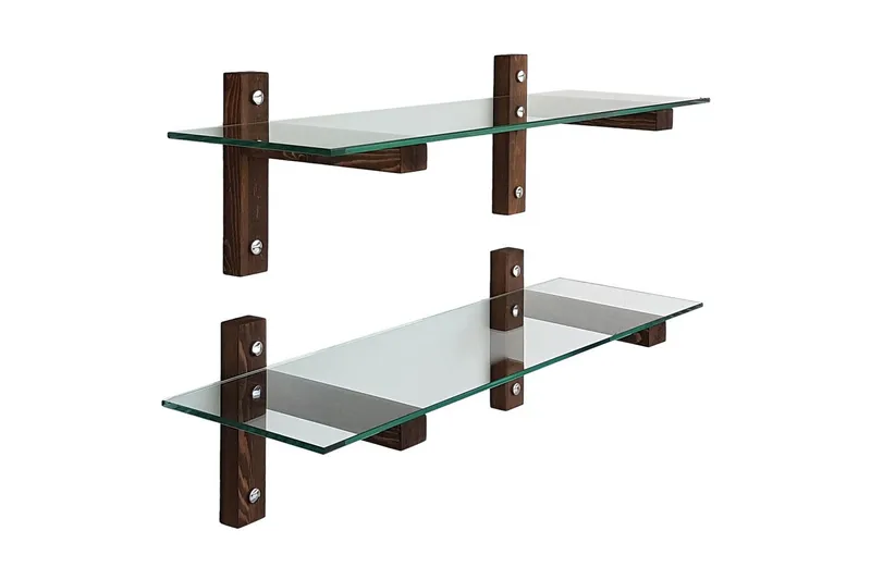 Ilano Vägghylla 85 cm - Brun/Glas - Förvaring - Hylla - Vägghylla