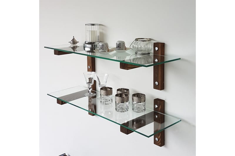 Ilano Vägghylla 85 cm - Brun/Glas - Förvaring - Hylla - Vägghylla