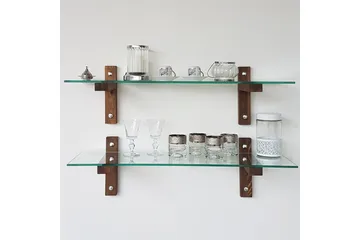 Ilano Vägghylla 85 cm - Brun/Glas - Förvaring - Hylla - Vägghylla