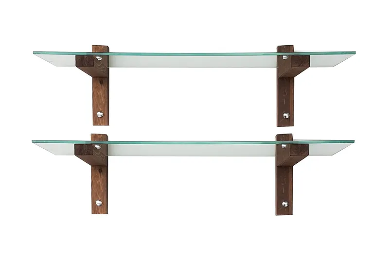 Ilano Vägghylla 85 cm - Brun/Glas - Förvaring - Hylla - Vägghylla