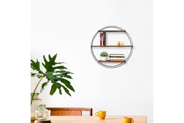 Jundiai Vägghylla 60x15 cm 3 Hyllor - Svart/Mörkbrun - Förvaring - Hylla - Vägghylla