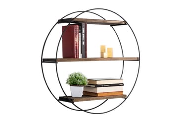 Jundiai Vägghylla 60x15 cm 3 Hyllor - Svart/Mörkbrun - Förvaring - Hylla - Vägghylla