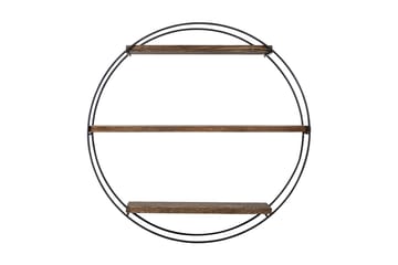 Jundiai Vägghylla 60x15 cm 3 Hyllor - Svart/Mörkbrun - Förvaring - Hylla - Vägghylla