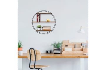 Jundiai Vägghylla 60x15 cm 3 Hyllor - Svart/Mörkbrun - Förvaring - Hylla - Vägghylla