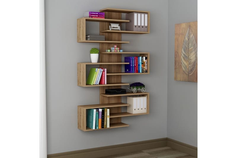 Karber Bokhylla 75 cm - Valnöt - Förvaring - Hylla - Vägghylla
