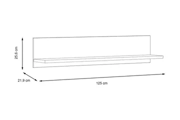 Kranea Vägghylla 22x125 cm - Grå/Vit - Förvaring - Hylla - Vägghylla