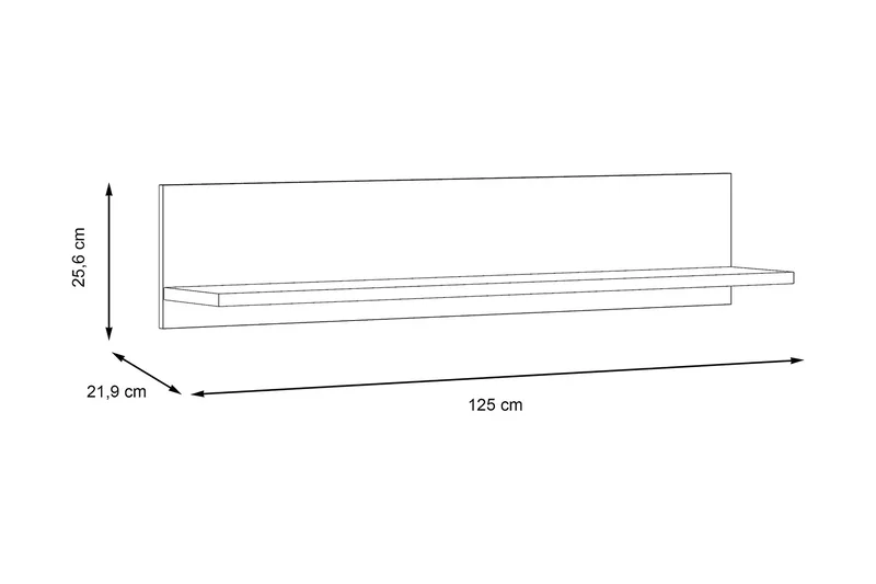 Kranea Vägghylla 22x125 cm - Grå/Vit - Förvaring - Hylla - Vägghylla