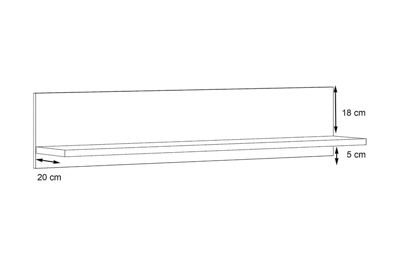 Kranea Vägghylla 22x125 cm - Grå/Vit - Förvaring - Hylla - Vägghylla