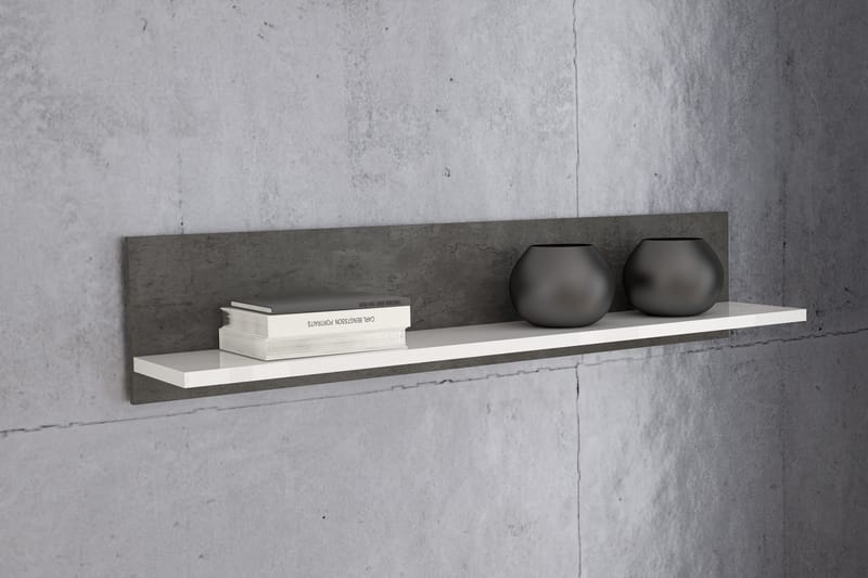 Kranea Vägghylla 22x125 cm - Grå/Vit - Förvaring - Hylla - Vägghylla