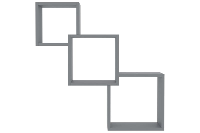 Kubhyllor grå 84,5x15x27 cm spånskiva - Grå - Vägghylla - Väggförvaring
