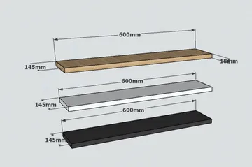 Lakasha Vägghylla 2 cm - Antracit - Förvaring - Hylla - Vägghylla