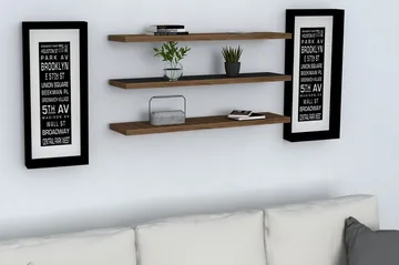 Lakasha Vägghylla 2 cm - Valnöt - Förvaring - Hylla - Vägghylla