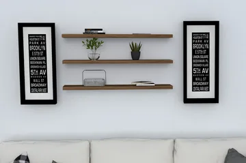 Lakasha Vägghylla 2 cm - Valnöt - Förvaring - Hylla - Vägghylla