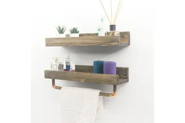 Leiasia Vägghylla 50 cm - Valnöt - Förvaring - Hylla - Vägghylla