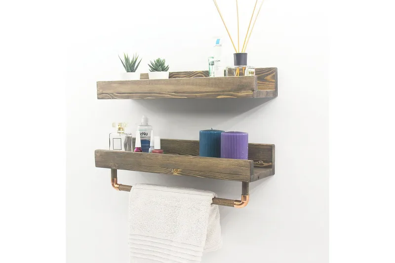 Leiasia Vägghylla 50 cm - Valnöt - Förvaring - Hylla - Vägghylla